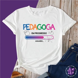 Camiseta T-shirt Baby Look Profissões Pedagogia Estudante