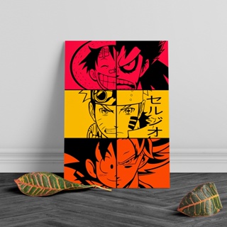 Placa Decorativa Naruto Rosto Fundo Metade Preto 15x21cm