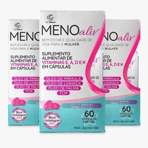 Meno Aliv Suplemento Natural Para Menopausa - Kit 03 Unidades ...