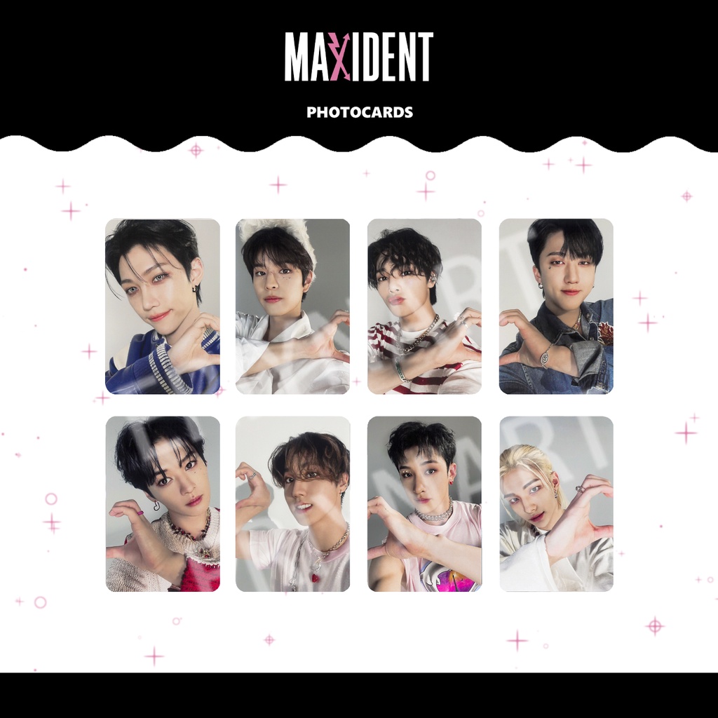 straykids maxident shopee 特典　トレカ Kit Photocards Stray Kids- Maxident Heart (frente e verso