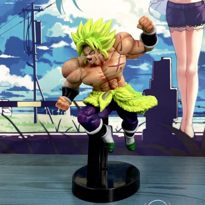 21cm Anime Dragon Ball Z Theater Version Broli Super Saiyan Muscle PVC Action Figures Model Toys Doll Collection Kids Gifts