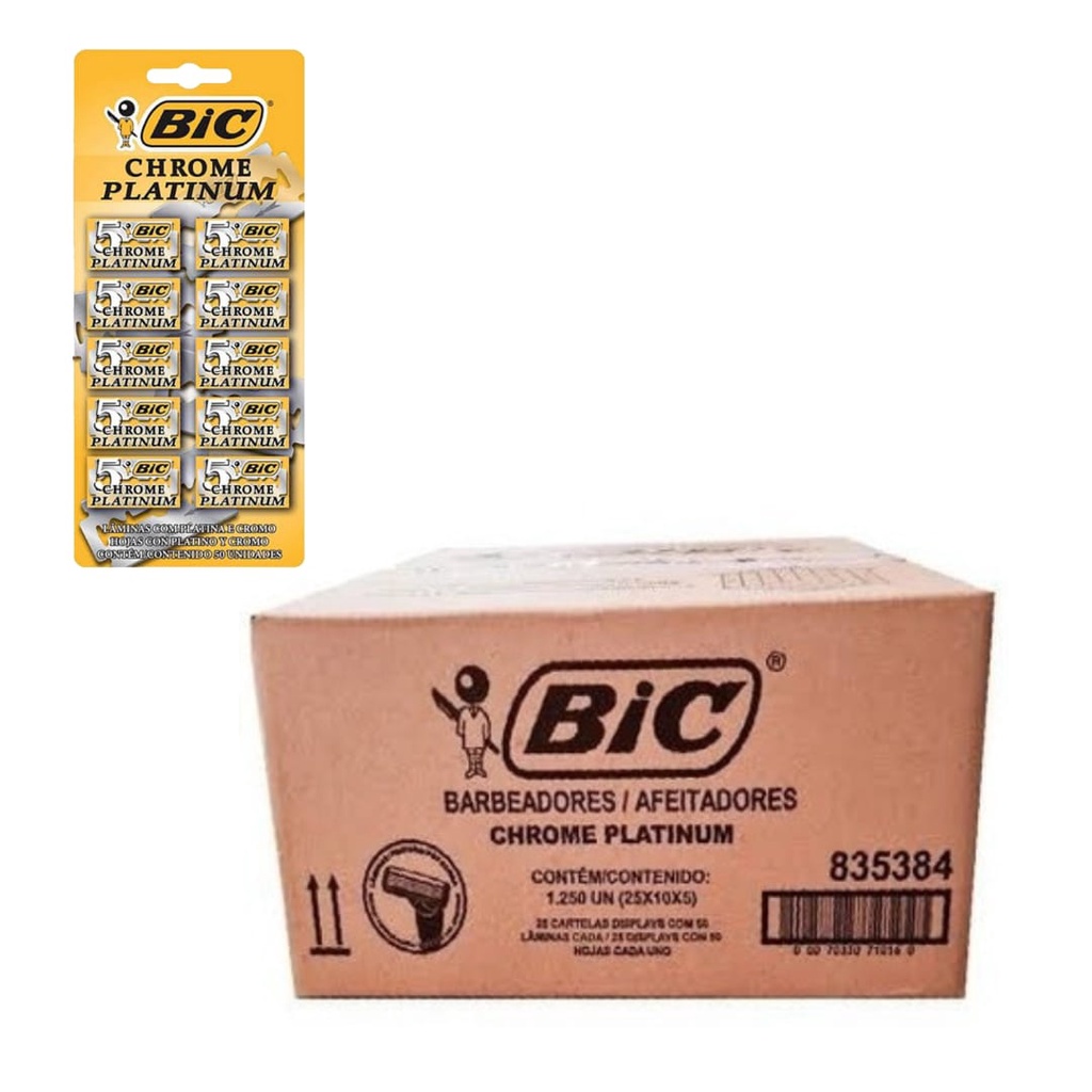 Bic Caixa Fechada 1250uni. Lâmina de Barbear Gilete Profissional