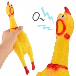 Brinquedo Mordedor Galo Frango de Borracha C/ Som P/ Pets, Cachorro
