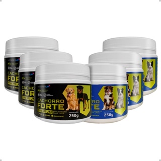 Suplemento Cachorro Forte 3 Premium + 3 Pelo e Derme - 6 Potes de 250g Combo para Cães - Envio Imediato - DIRETO DA FÁBRICA