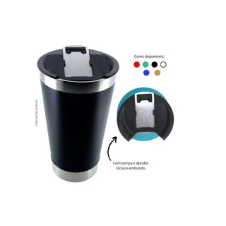 Copo Térmico 473ml Beba Gelado ou quente com Tampa e Abridor