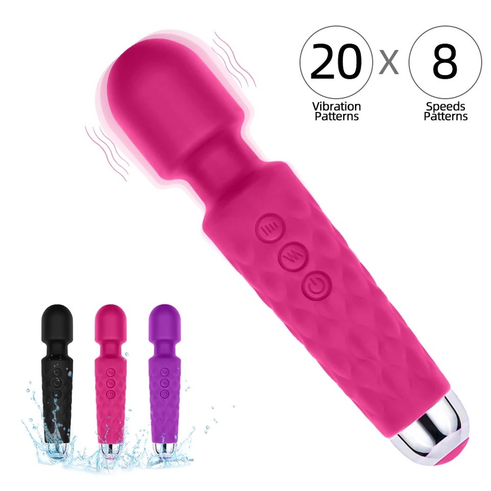 Vibrador Massageador corporal Clitoriano Varinha Mágica Silcone Textura Estimulado - Recarregável ZDB-08