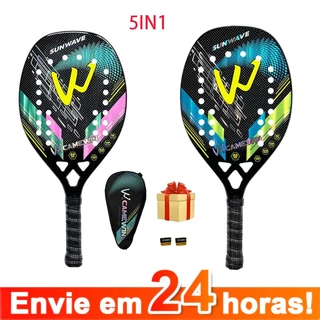 3K Camewin Beach Tennis Racket Superfície Áspera De Fibra De Carbono Completa Com Bolsa De Cobertura Enviar Overglue Pre em Oferta na Shopee
