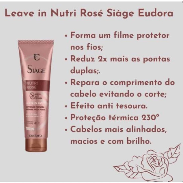 EUDORA Leave-In Concentrado 100ml ( ESCOLHA O SEU PREFERIDO, QUE MELHOR ...