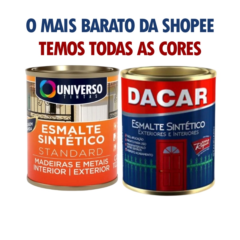 Tinta Esmalte Sintético 112ml | Várias Cores | DACAR/ELIT/UNIVERSO