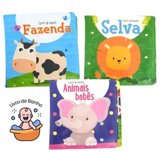 Livro de Banho do Bebê Livrinho Infantil Impermeável Brinquedo de Banho