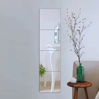 Espelho Retangular Decorativo Kit 4 Peças 30x30cm Para Sala Imagem Nítida