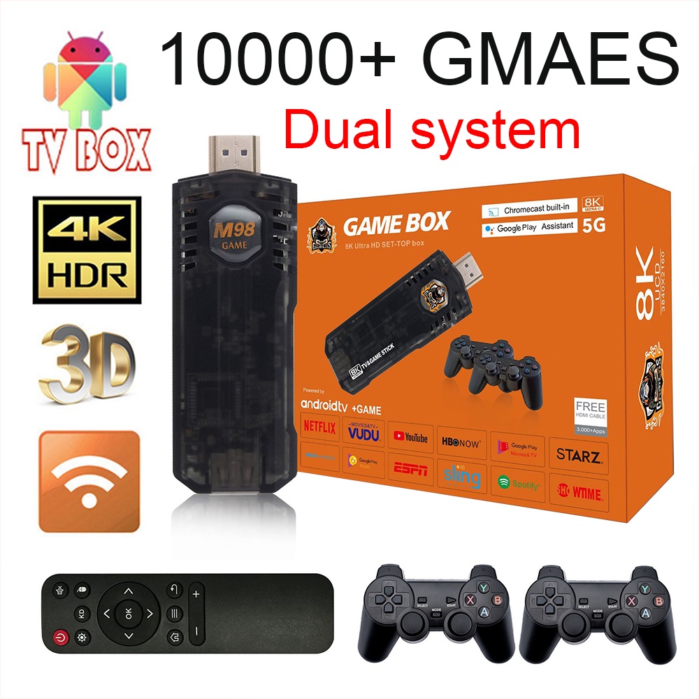 Console de videogame com Gamepads sem fio, 10000 Jogos Grátis, Caixa Mágica  X6, Super Plus, TV