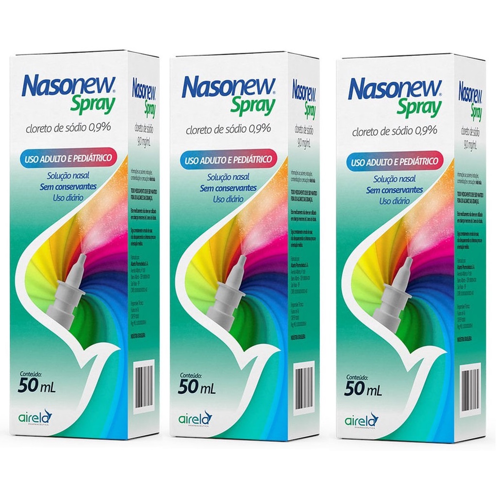 Nasonew 0,9% Spray Sol Descongestionante Nasal 50ml 3 Uni | Shopee Brasil