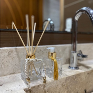 Kit Lavabo Luxo Aromatizador e Saboneteira Cubo 100ml