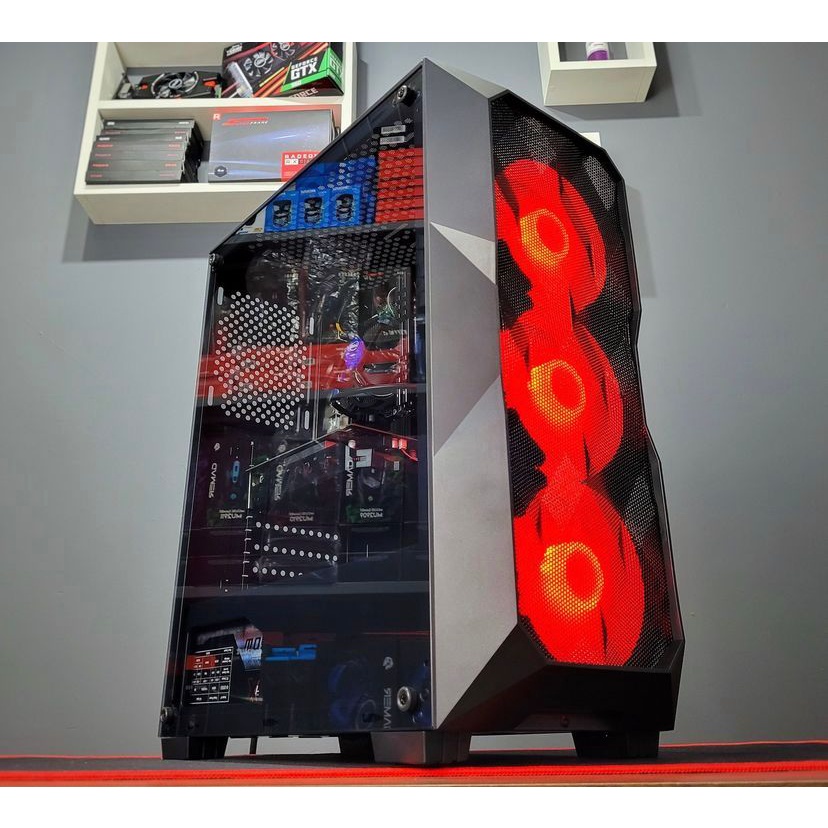 Gabinete para PC Gamer Gb1710 Com 3 Fans Vermelhas Inclusas - Hayom