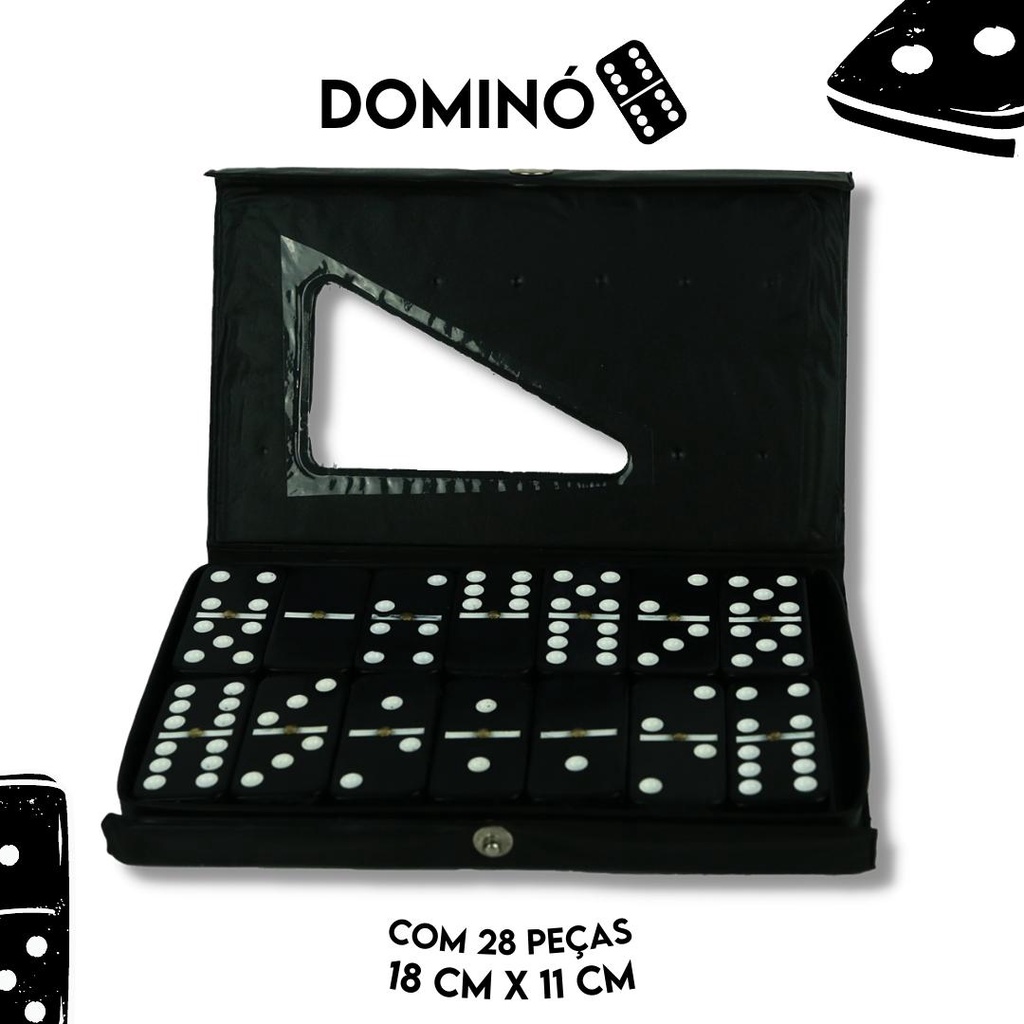 Dominó Jogo 28 Peças de Plástico Preto - Ozyplay - Jogo de Dominó