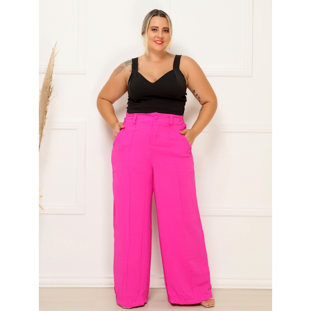 Short Duna Cós Alto com Elástico Na Cintura Plus Size - Modaliss