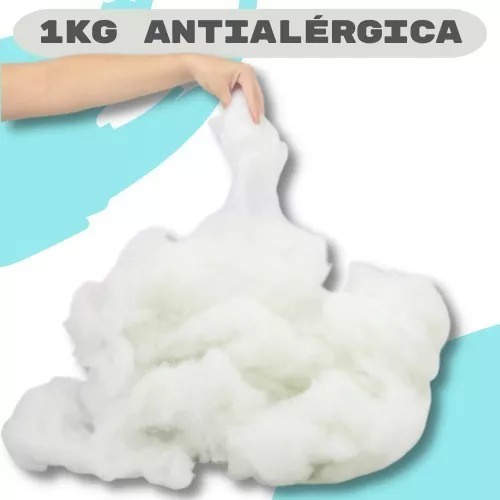 1kg Fibra Siliconada Pura Antialérgica Macia para Enchimento de Bonecas Travesseiros e Artesanatos em Geral