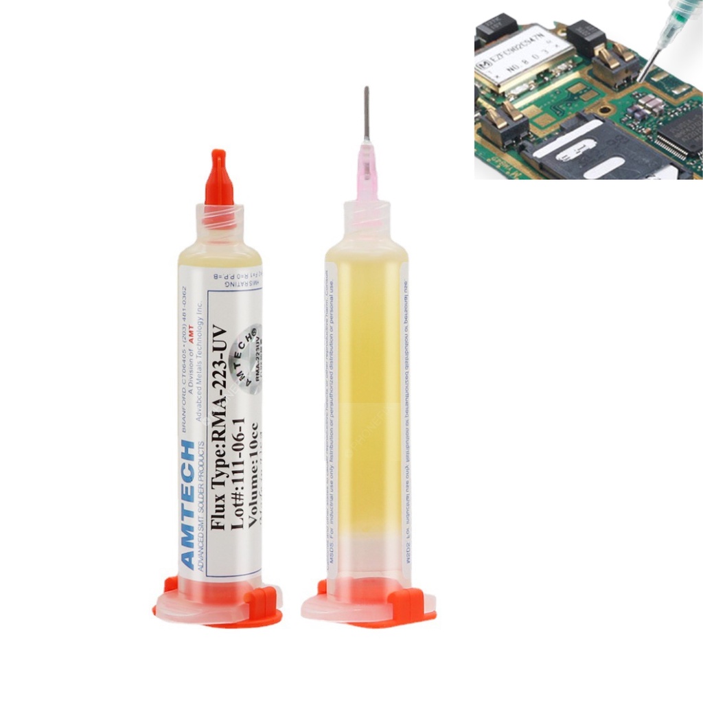 Fluxo Solda Pasta Amtech Pastoso Seringa 10cc Reballing Rma-223a