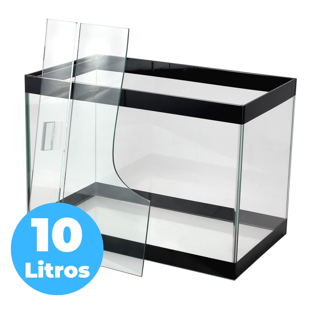 Aquario de vidro 10 litros vidro 4mm lapidado e polido decoração de mesa aquarismo criação de peixes marrinho tropical agua doce agua salgada beta betta
