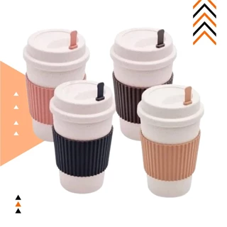 Copo de Cafe de Bambu com Tampa e Mexedor Sortido - Lyor