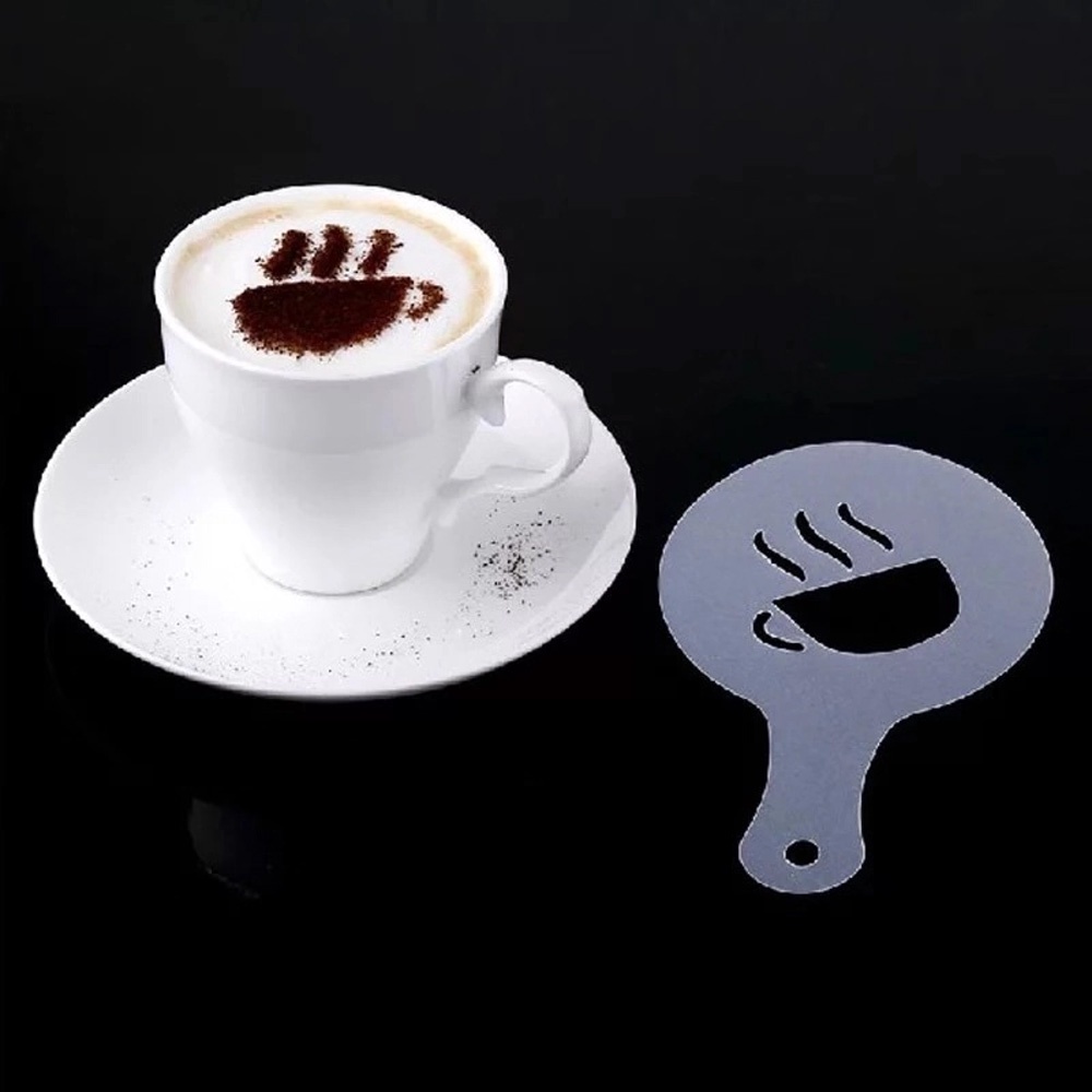 Strumenti Barista Fai Da Te Set 19 Pezzi Arte Caffè - Stencil Cappuccino E | Per Latte Art E Decorazione Dolci Shaker Cacao - 2