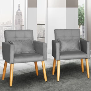 Poltrona Decorativa kit com 2 Cadeiras Sala de estar Recepção