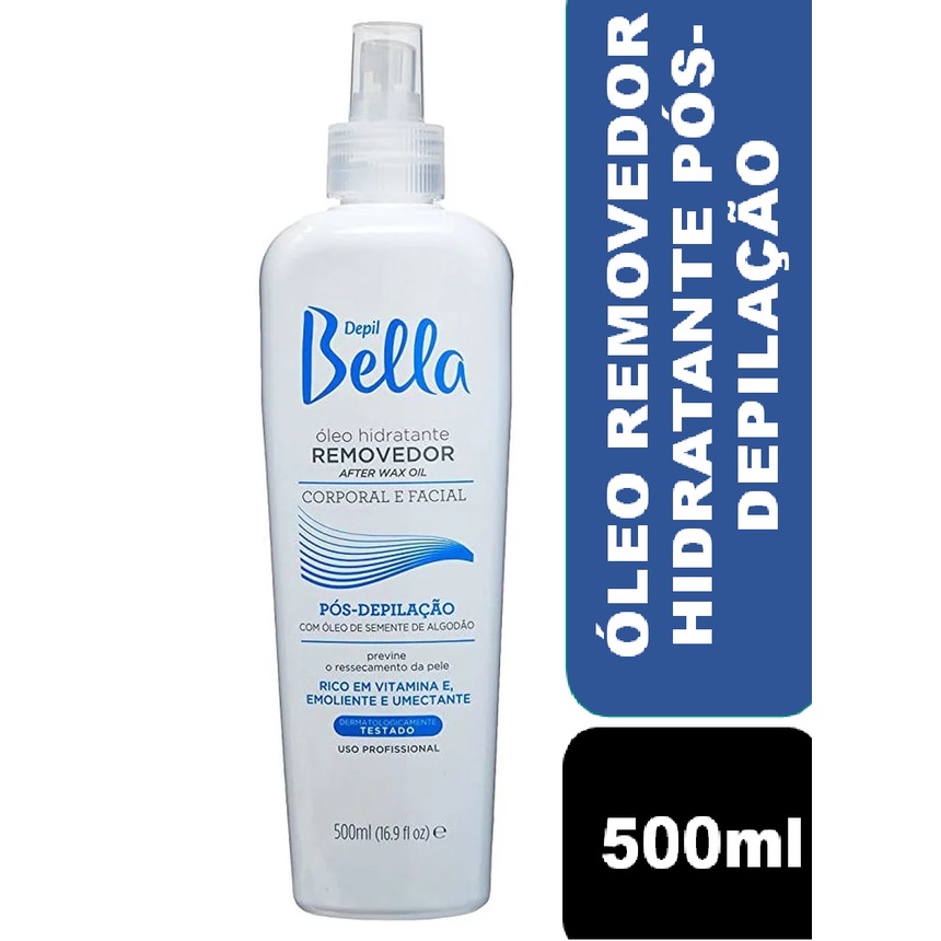 Imagem do produto Óleo Hidratante Removedor com Óleo de Algodão Pós-Depilação Depil Bella 500ml