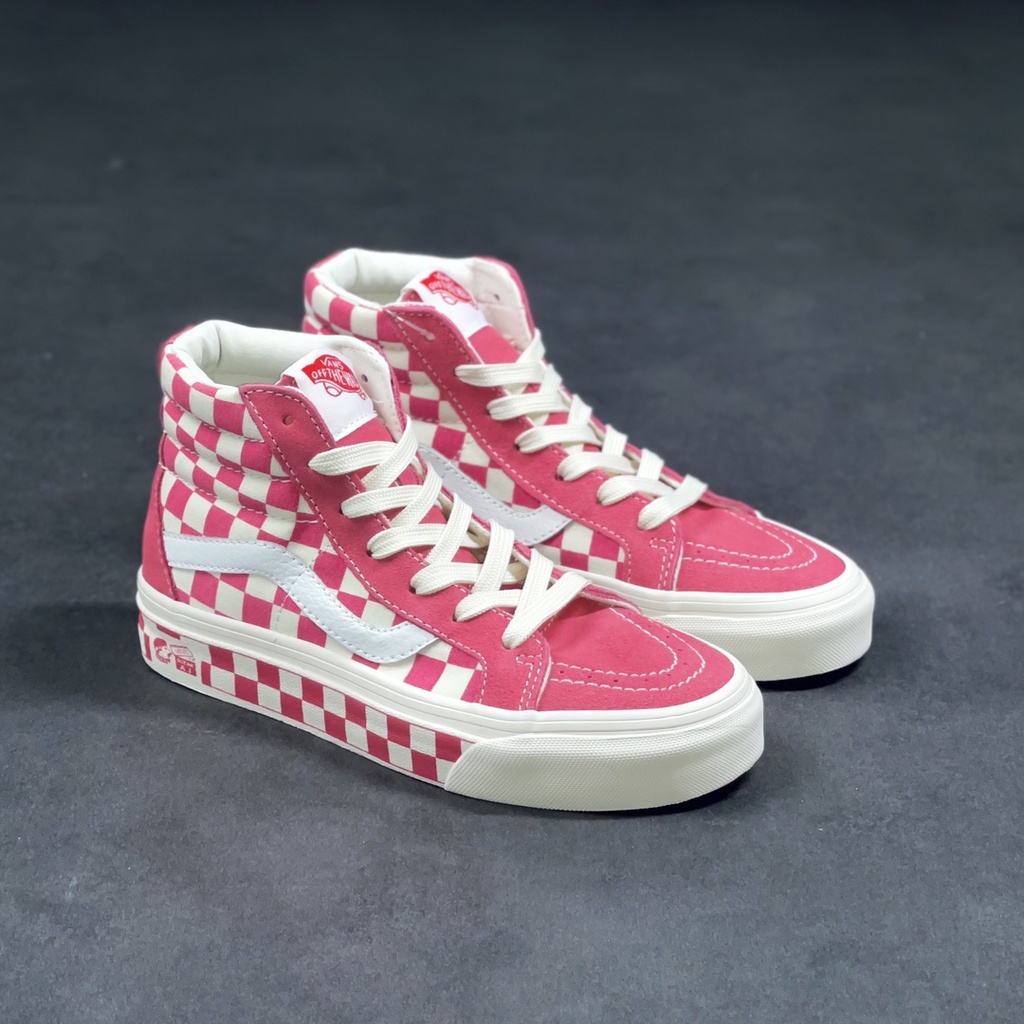 Vans sk8 outlet hi pink checkerboard