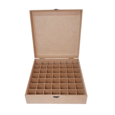 Caixa porta óleo essencial MDF colmeia com fecho 49 divisões para frasco