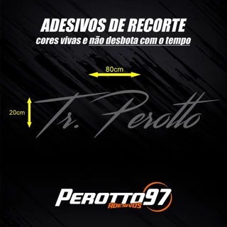 Adesivo 80x20 TR letreiro nome cinza chumbo para parabrisa de caminhão em Oferta na Shopee