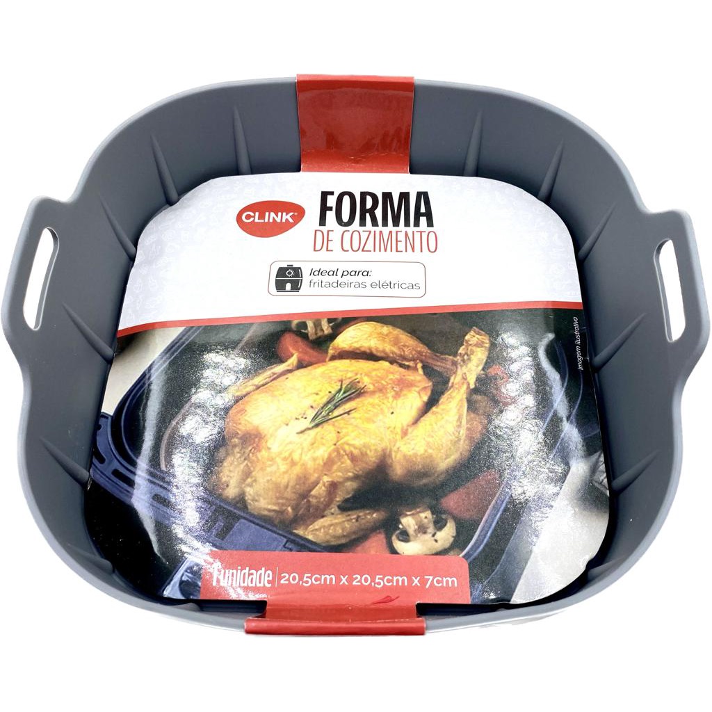 Forma Bandeja Assadeira Silicone Airfryer Microondas 20,5cm