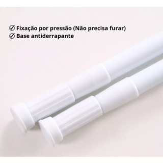 Varão Extensivel Ajustavel Porta Cortina Box Banheiro 1,1x 2,0
