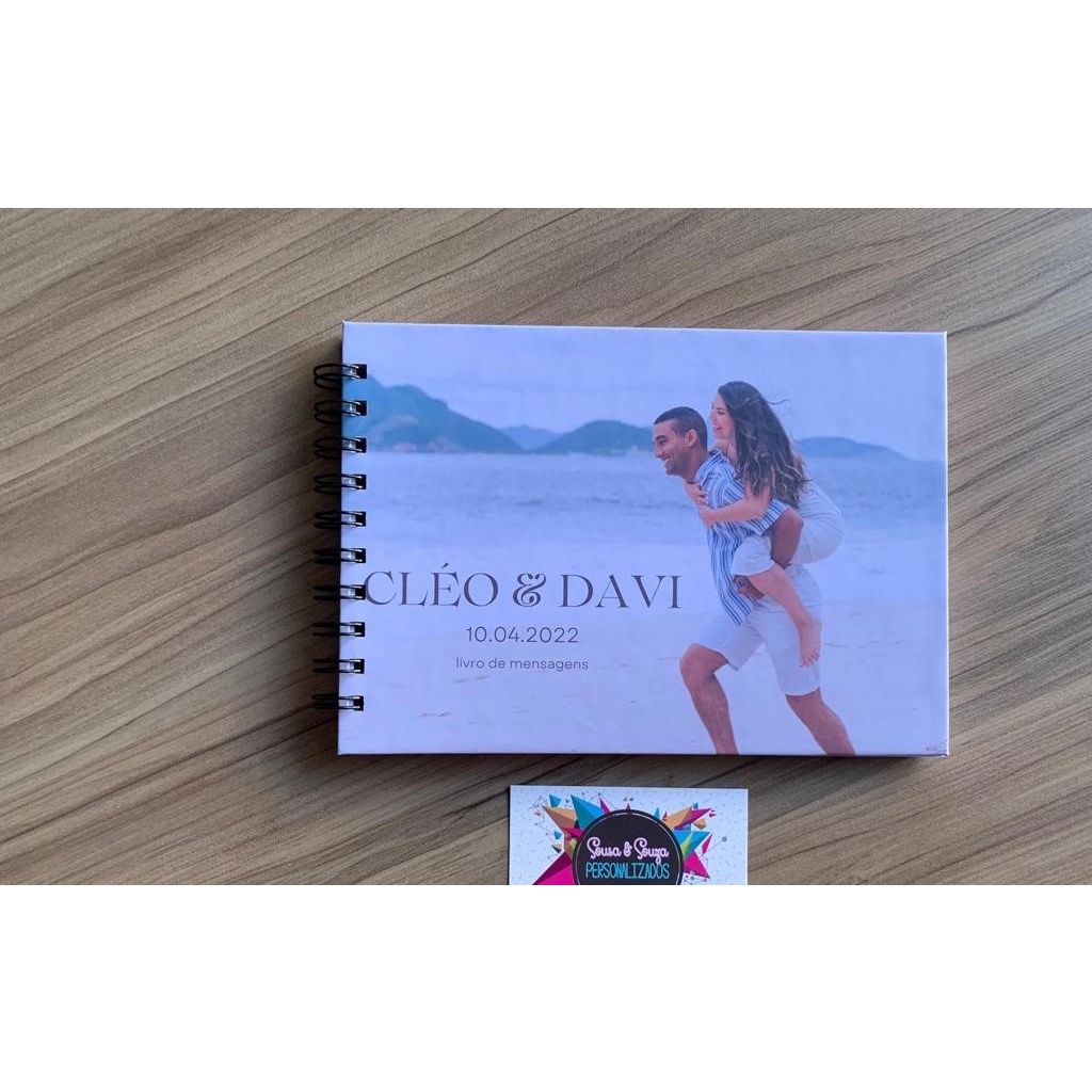 LIVRO para Assinaturas Personalizado com FOTO do casal