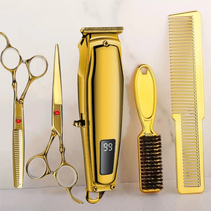 Profissional Máquina De Cortar Cabelo Corte De Barber Kit Aparador com Tesoura de Cabelo, LDE Elétrico Aparador De Cabelo