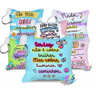 kit 30 chaveiros almofadas frases pandoca em Oferta na Shopee