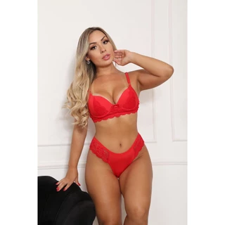 Kit 2 Conjunto de Lingerie Com Renda Premium Sutiã e Calcinha com Bojo Direto Da Fábrica