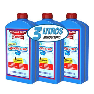 Kit 3 Litros de produto de piscina Menos Cloro