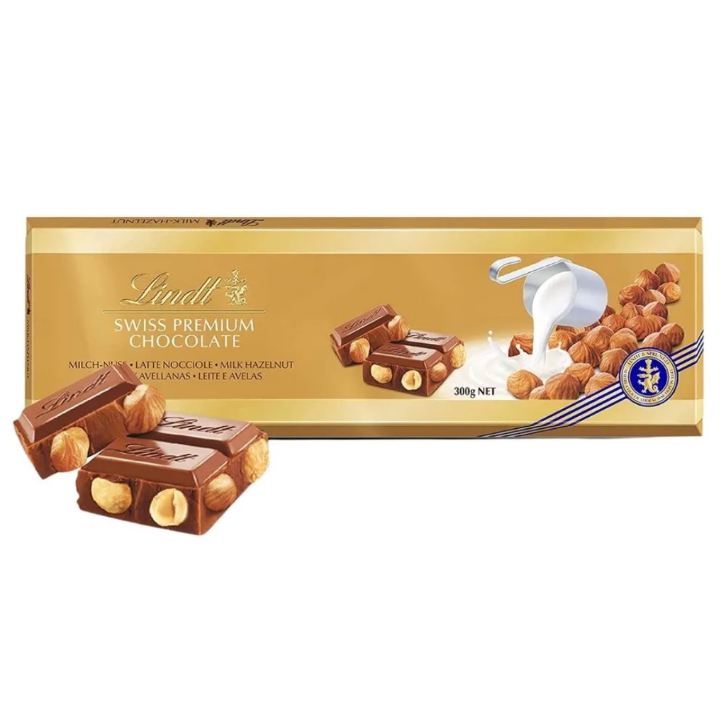 Chocolate Lindt Swiss Classic Ao Leite Com Avelã 300g Oferta