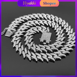 HYAKKI corrente ice Colar masculino Cubano corrente cravejada masculina Hip Hop Strass Diamante Pulseira masculina