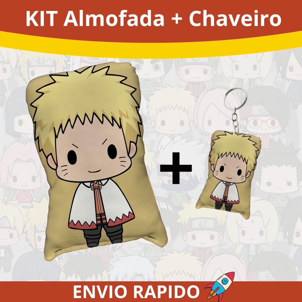 Almofada Anime Naruto Boruto + Chaveiro