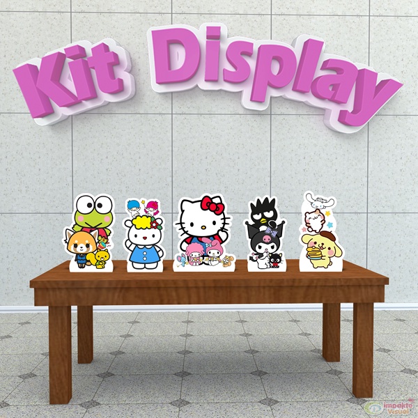 Kit 5 Displays De Mesa Festa Decoração Infantil Hello Kit e Seus Amigos ...