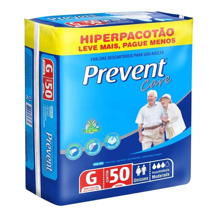 FRALDAS PREVENT CARE G/50 UNID
