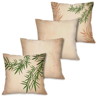 Kit com 4 Capas para Almofadas Decorativas Folhas Tropicais
