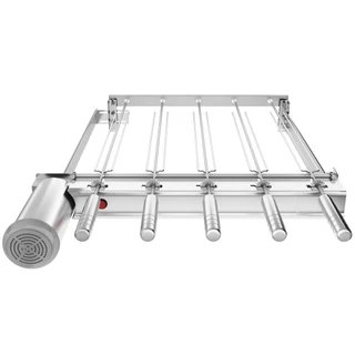 Churrasqueira Gira Grill 5 Espetos Giratórios Inox - Ajustavel para churrasqueiras Pré-moldadas