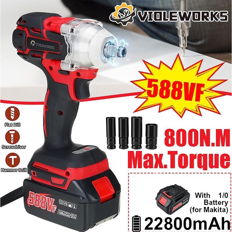 588VF Ferramentas Para Motores Sem Fio/Chave De Fenda De Impacto Elétrica/Brush