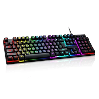 Teclado mecânico RGB para jogos Teclado Mecânico Gamer Bright Titanium, RGB, Anti-Ghosting
