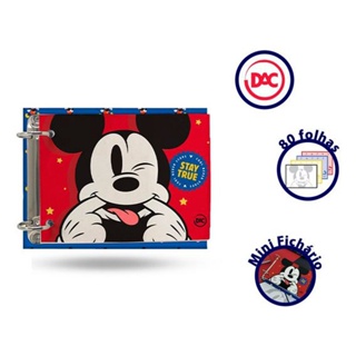 Mini caderno argolado com 80 fichas Mickey DAC