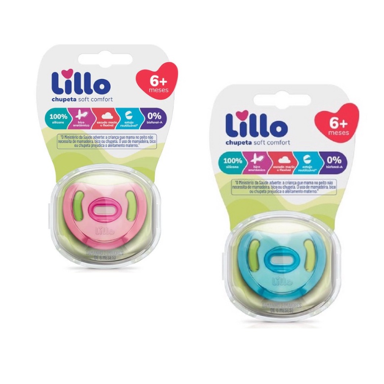 Chupeta infantil Lillo Soft Comfort 100% Silicone Com Estojo