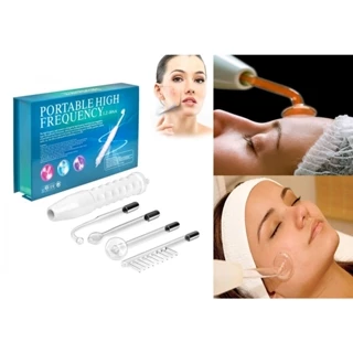 Aparelho Alta Frequência Portátil Para Limpeza De Pele Tratamento Facial e Capilar 4 Eletrodos Eletroterapia Bivolt
